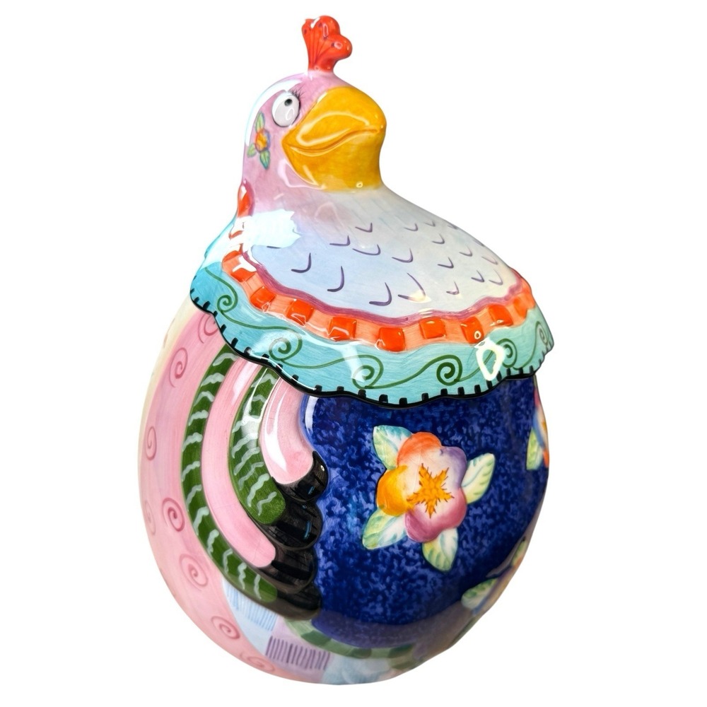 *RARE* Vitange Fitz & Floyd Gypsy Chicken Cookie‎ Jar  10 3/4" H